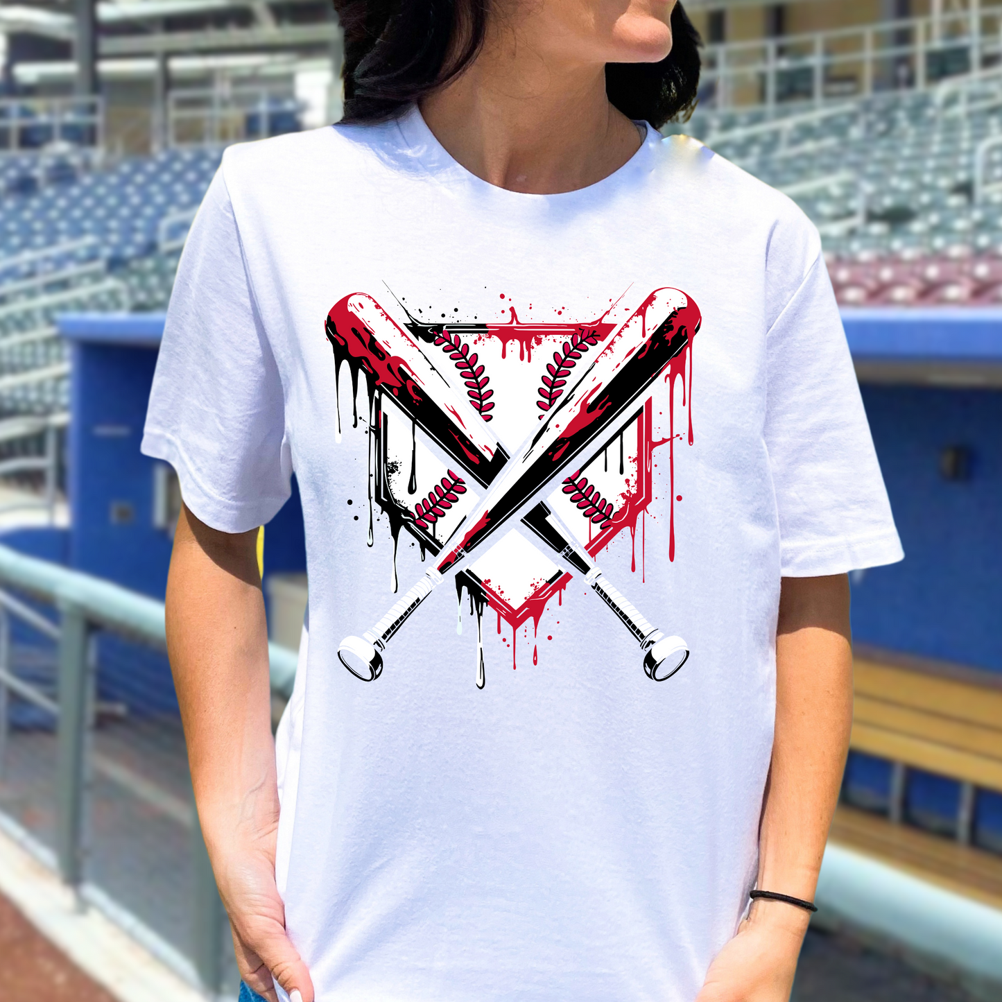 BASEBALL HOME PLATE ICECREAM DRIP - DTF TRANSFER - Hectic Momma Printing