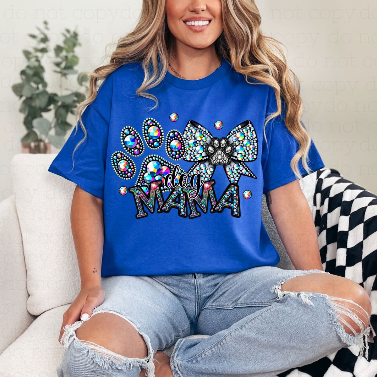 COQUETTE DOG MAMA *FAUX RHINESTONES* - DTF TRANSFER