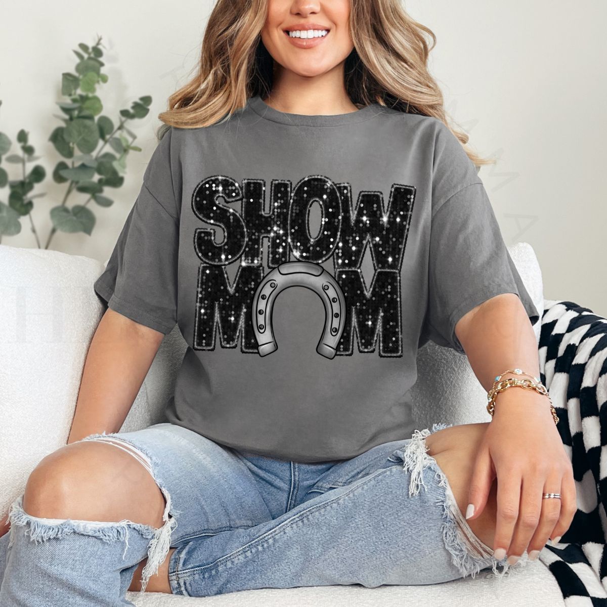 SHOW MOM *FAUX SEQUIN* - DTF TRANSFER - Hectic Momma Printing
