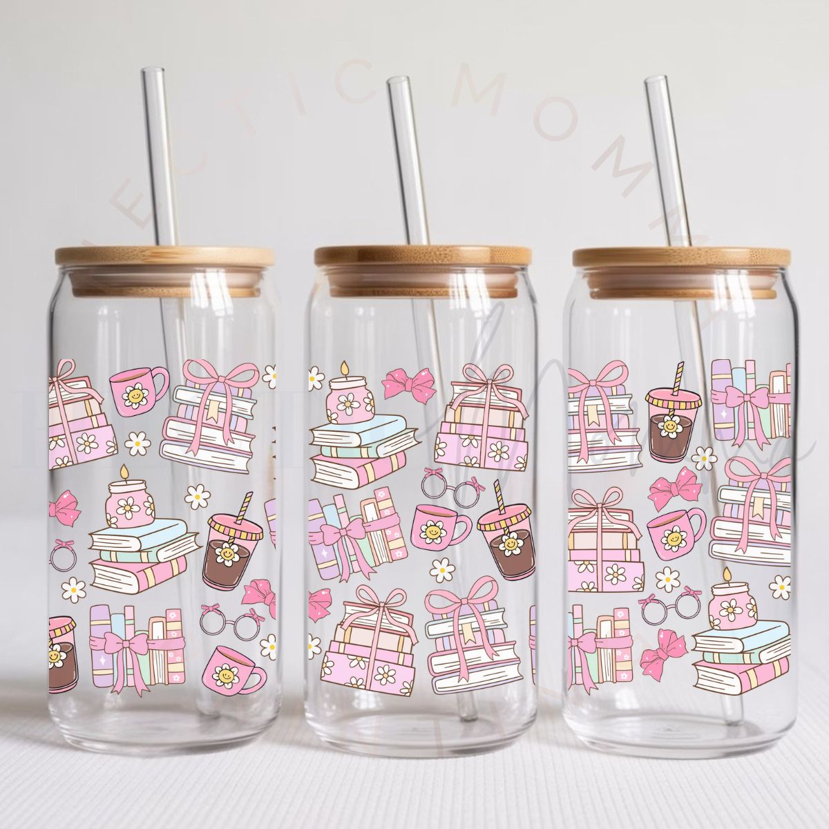 COQUETTE BOOKS COFFEE & BOWS - UV DTF