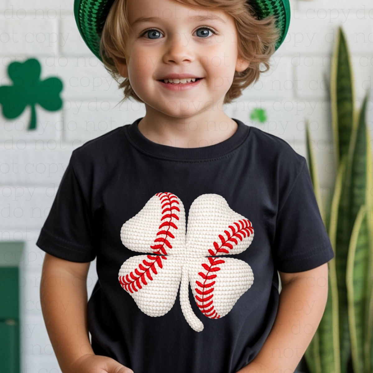 BASEBALL CLOVER - FAUX YARN - DTF TRANSFER - Hectic Momma Printing