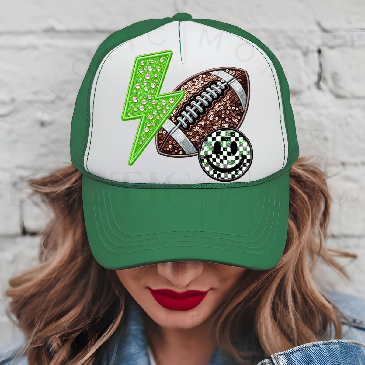 RETRO FOOTBALL *FAUX EMBROIDERY/FAUX SEQUIN* - DTF TRANSFER