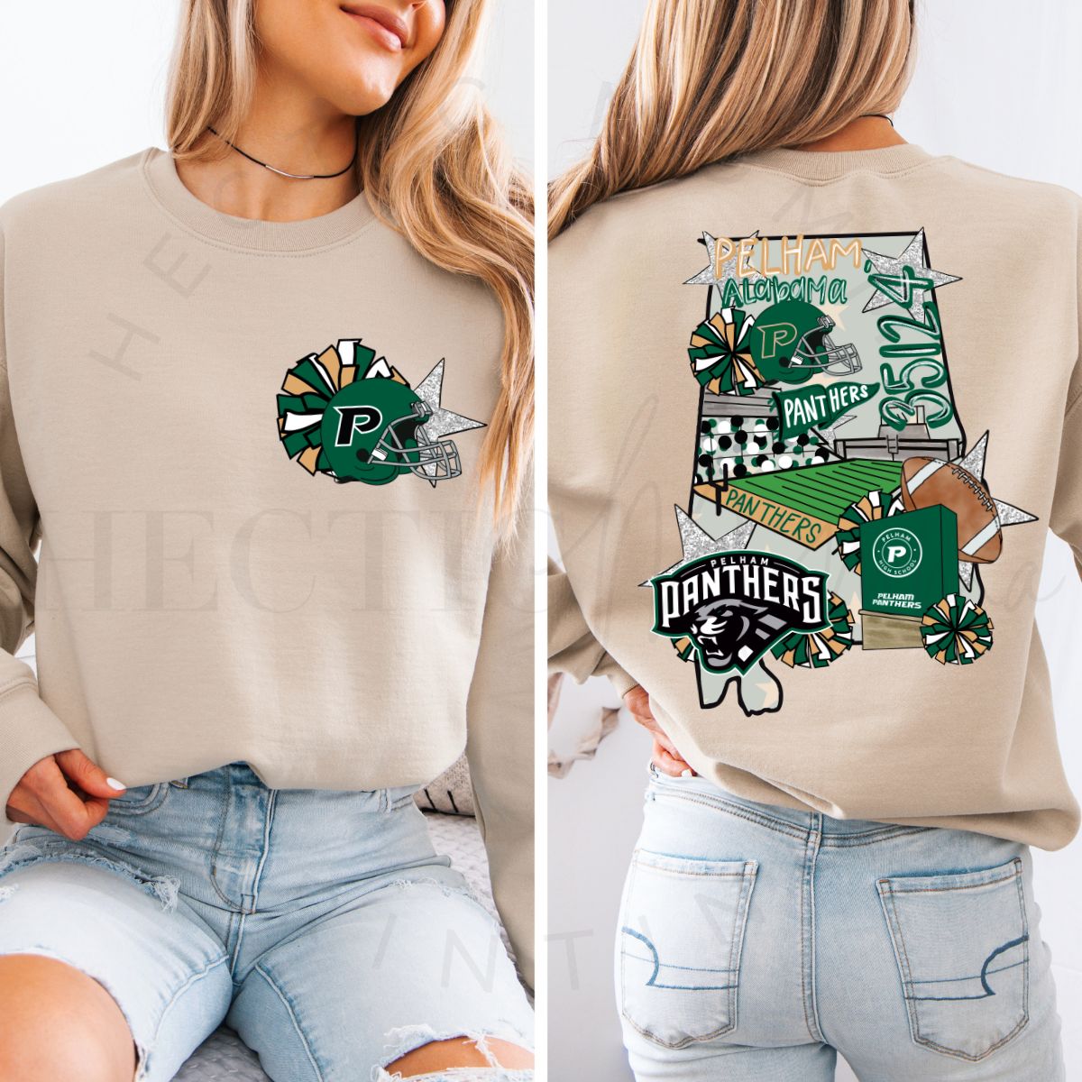 PELHAM PANTHERS *FRONT+BACK* - DTF TRANSFER