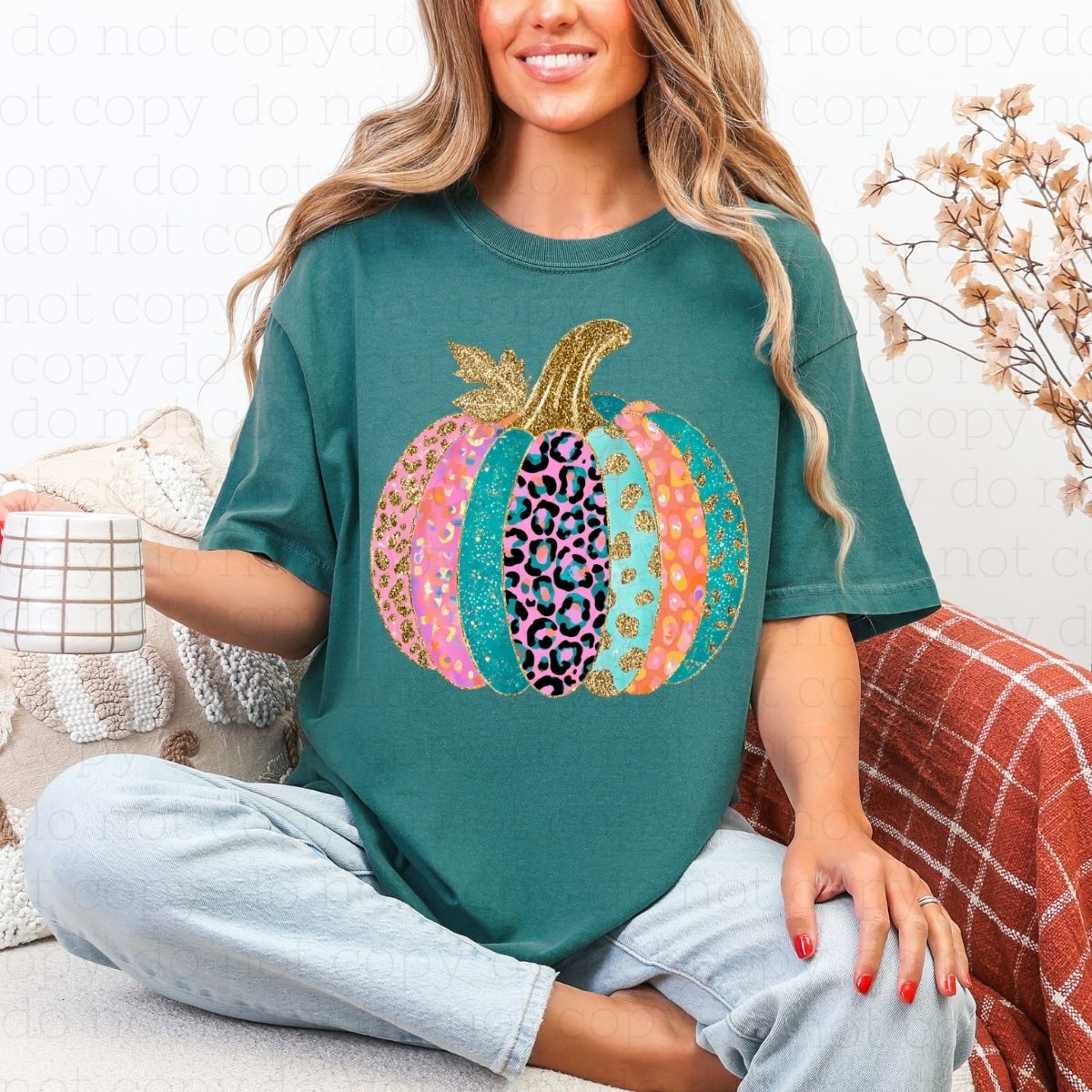 PREPPY PUMPKIN *FAUX GLITTER* - DTF TRANSFER