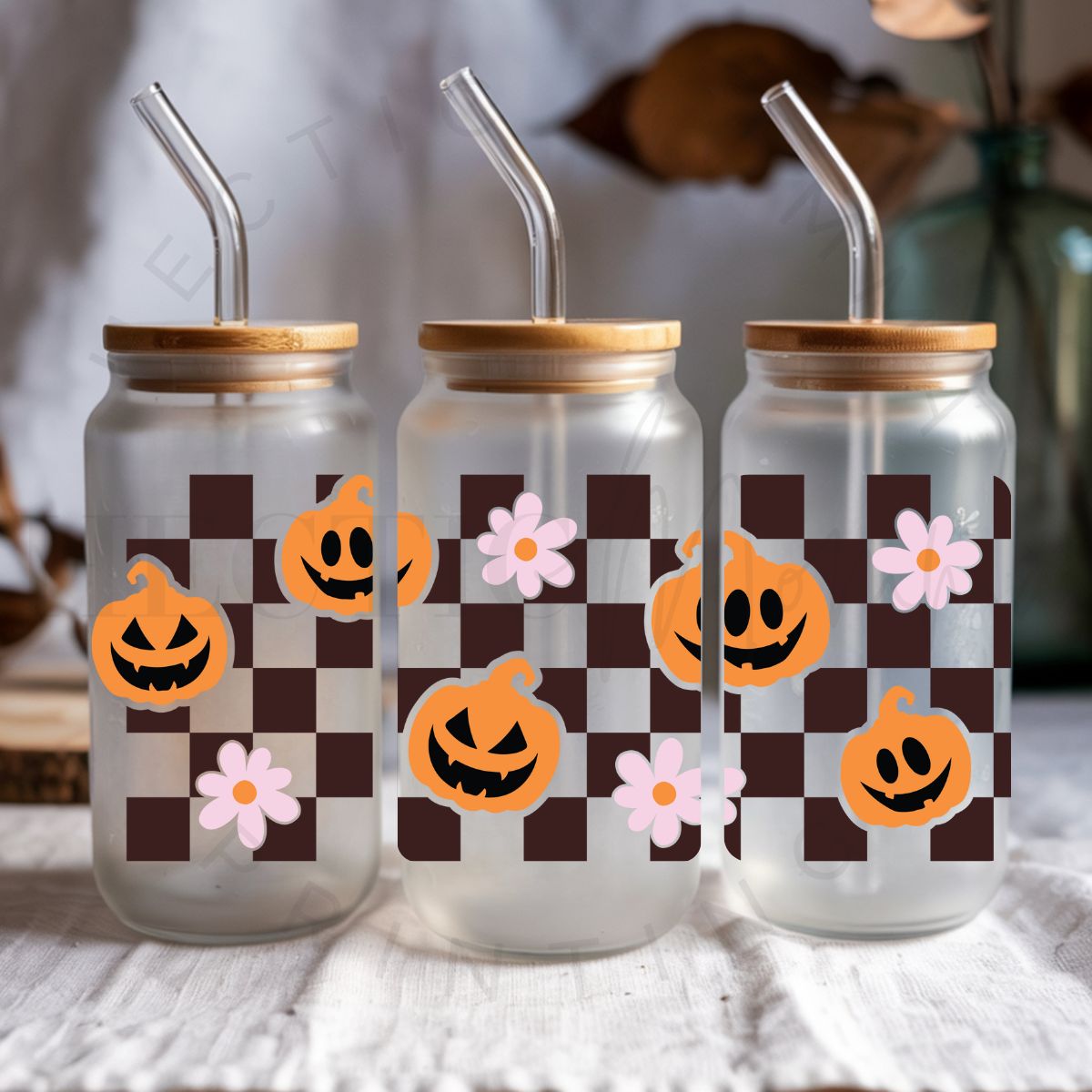 JACK O LANTERNS & DAISIES - UV DTF