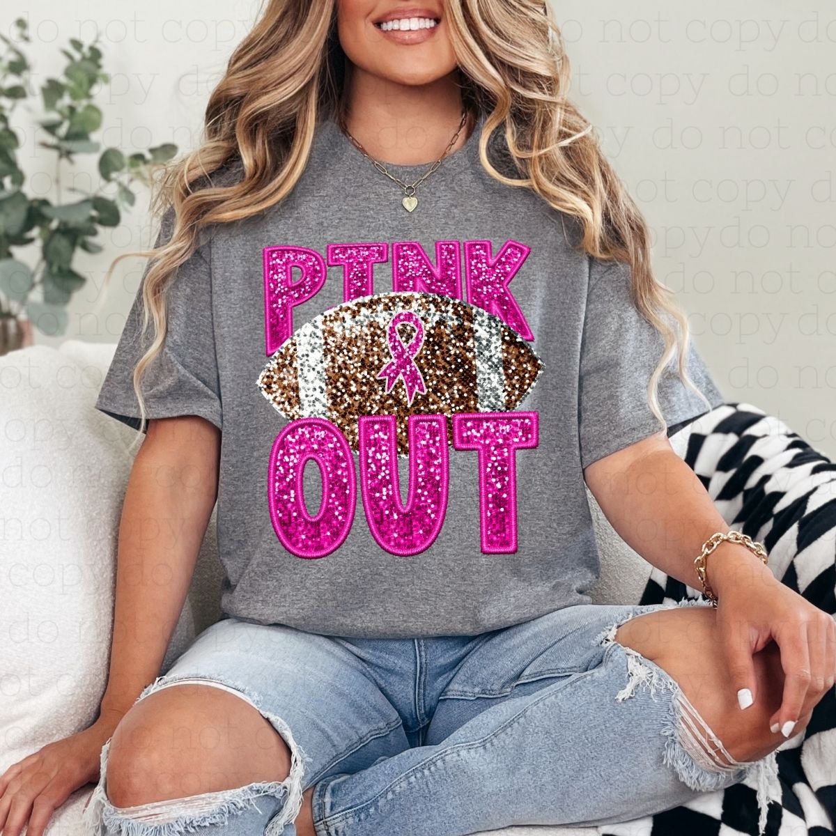PINK OUT *FAUX SEQUIN/FAUX EMBROIDERY* - DTF TRANSFER