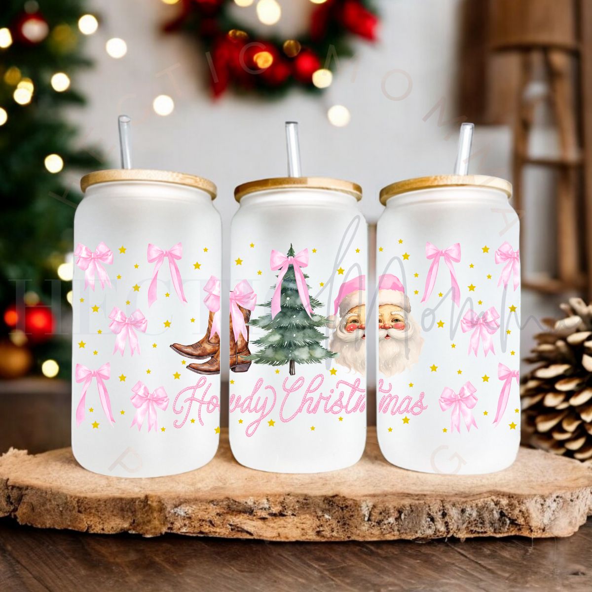 COQUETTE HOWDY CHRISTMAS - PINK - UV DTF