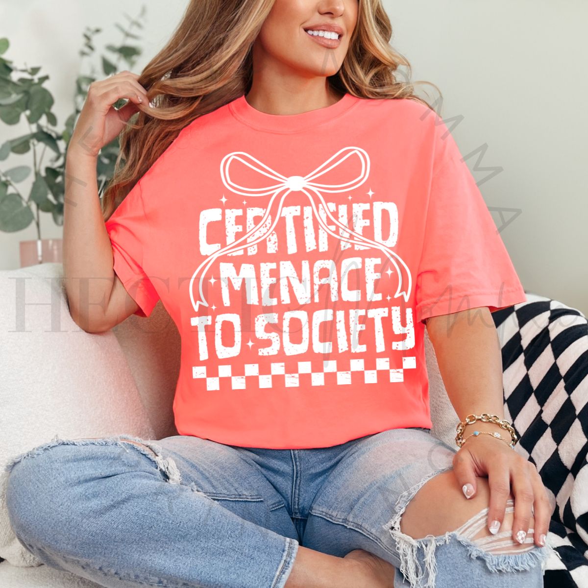 COQUETTE CERTIFIED MENACE TO SOCIETY - DTF TRANSFER - Hectic Momma Printing