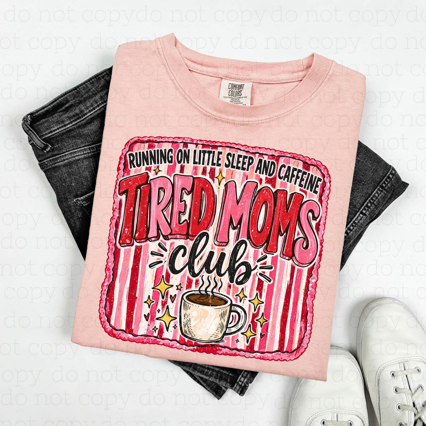 RUNNING ON LITTLE SLEEP AND CAFFEINE - DTF TRANSFER