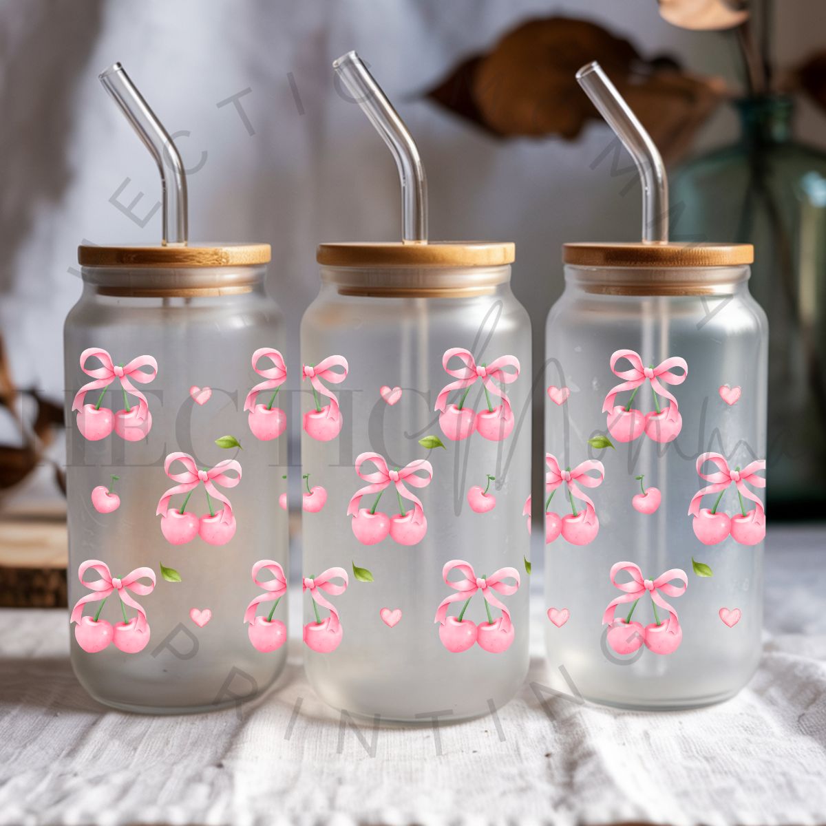 COQUETTE CHERRIES - UV DTF - Hectic Momma Printing