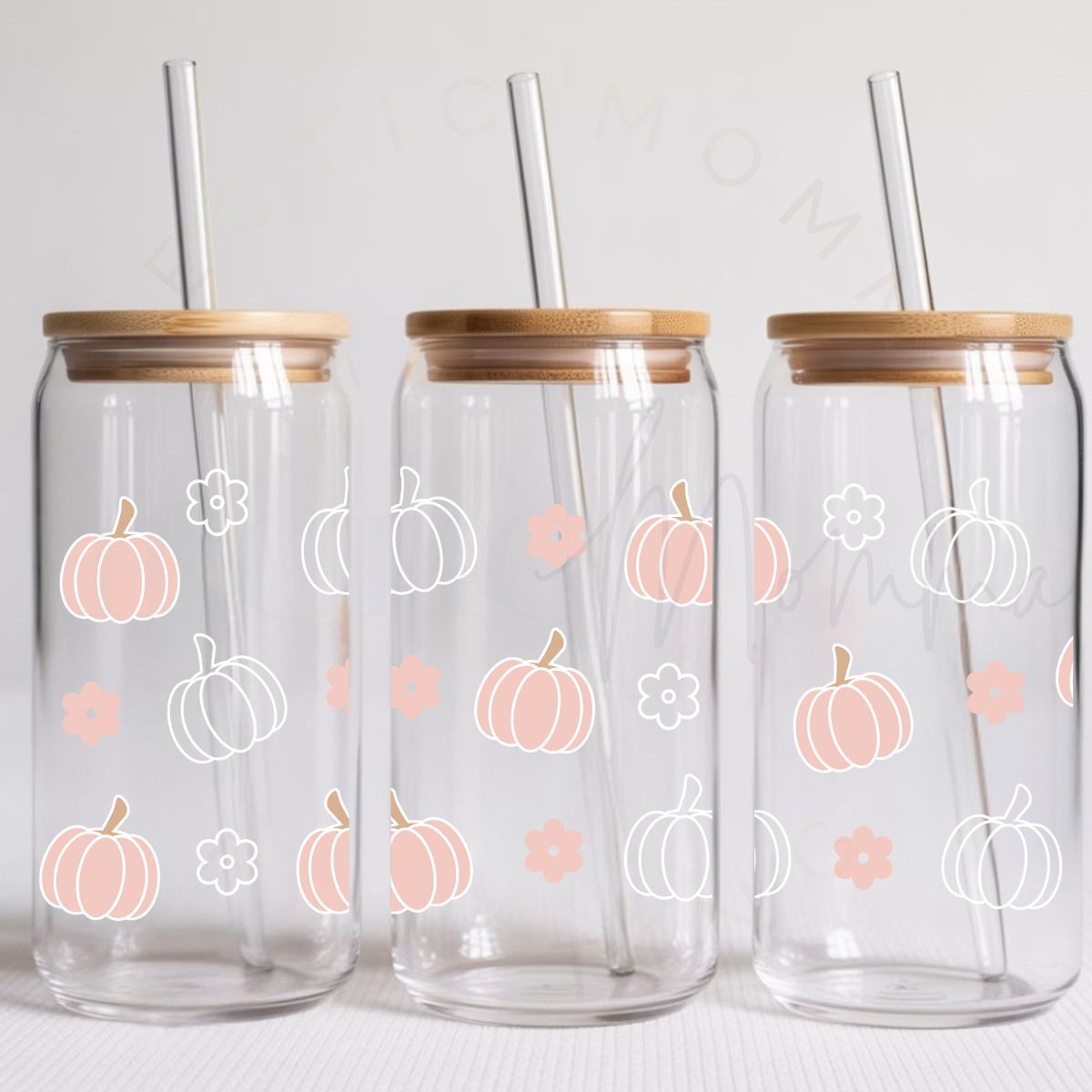 PINK & WHITE PUMPKINS - UV DTF