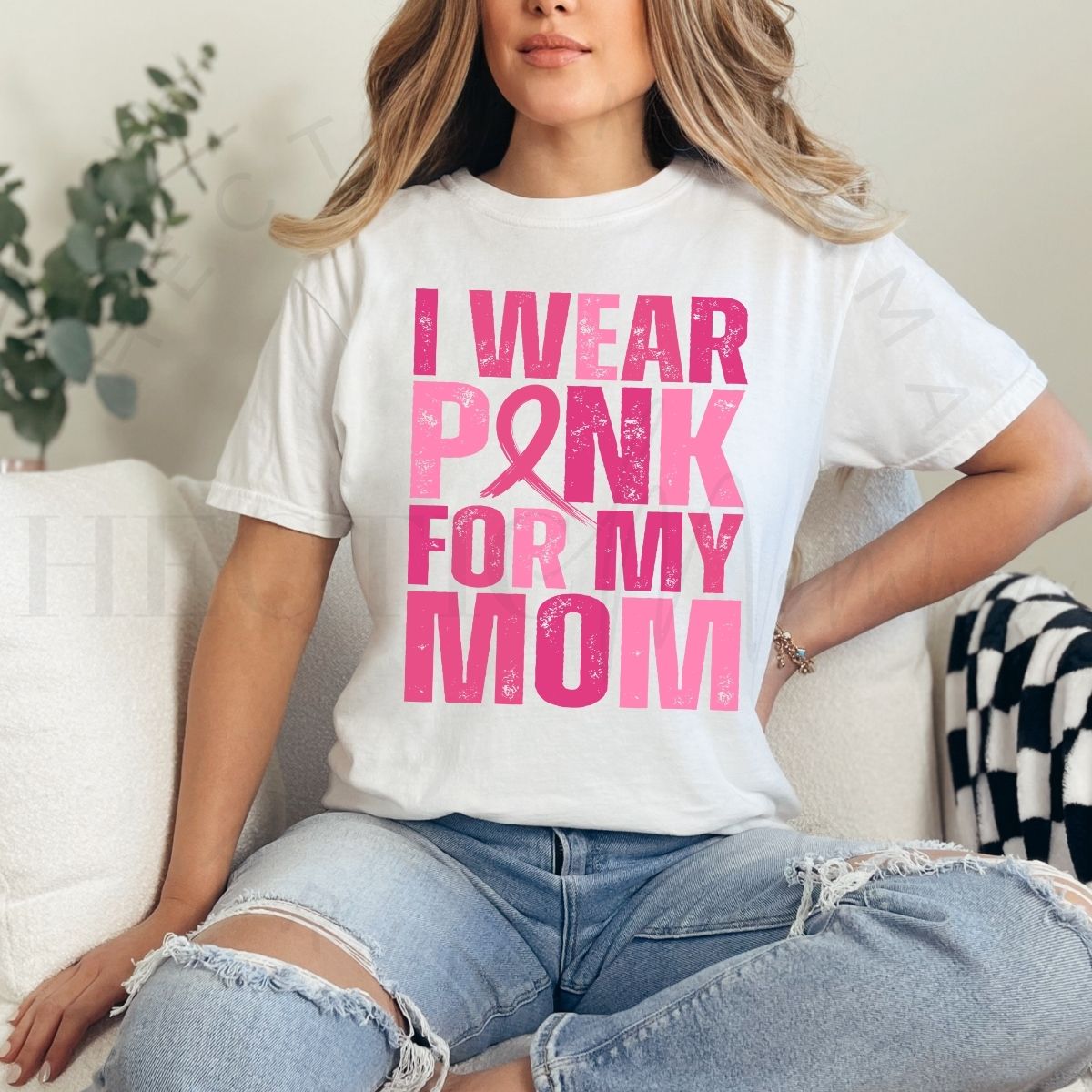 I WEAR PINK FOR MY MOM - DTF TRANSFER