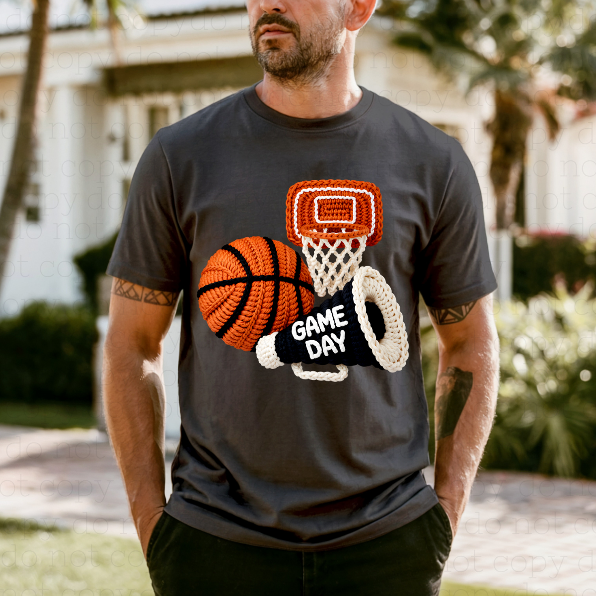 GAME DAY MEGAPHONE DOODLE - FAUX YARN - DTF TRANSFER - Hectic Momma Printing