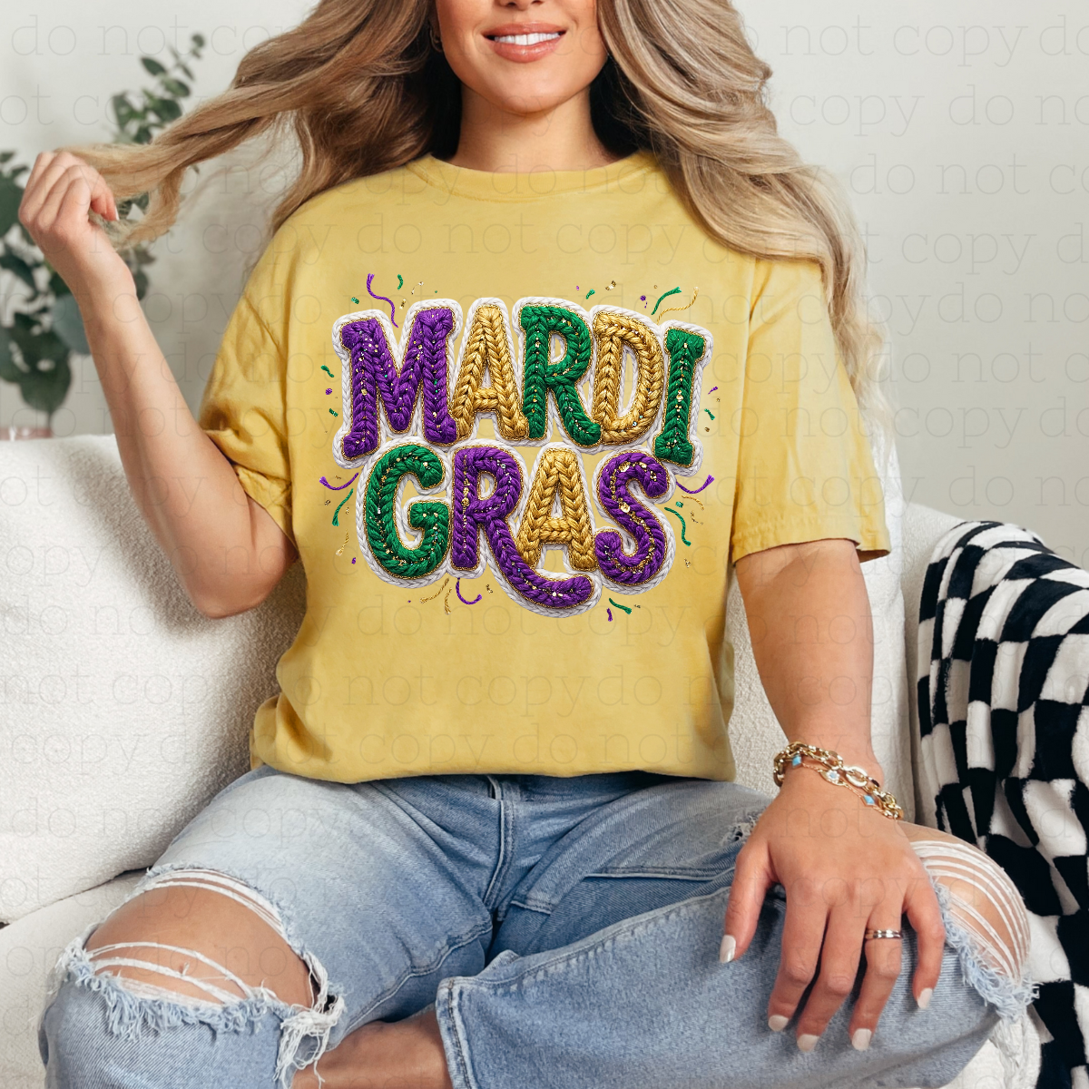 MARDI GRAS - FAUX YARN - DTF TRANSFER