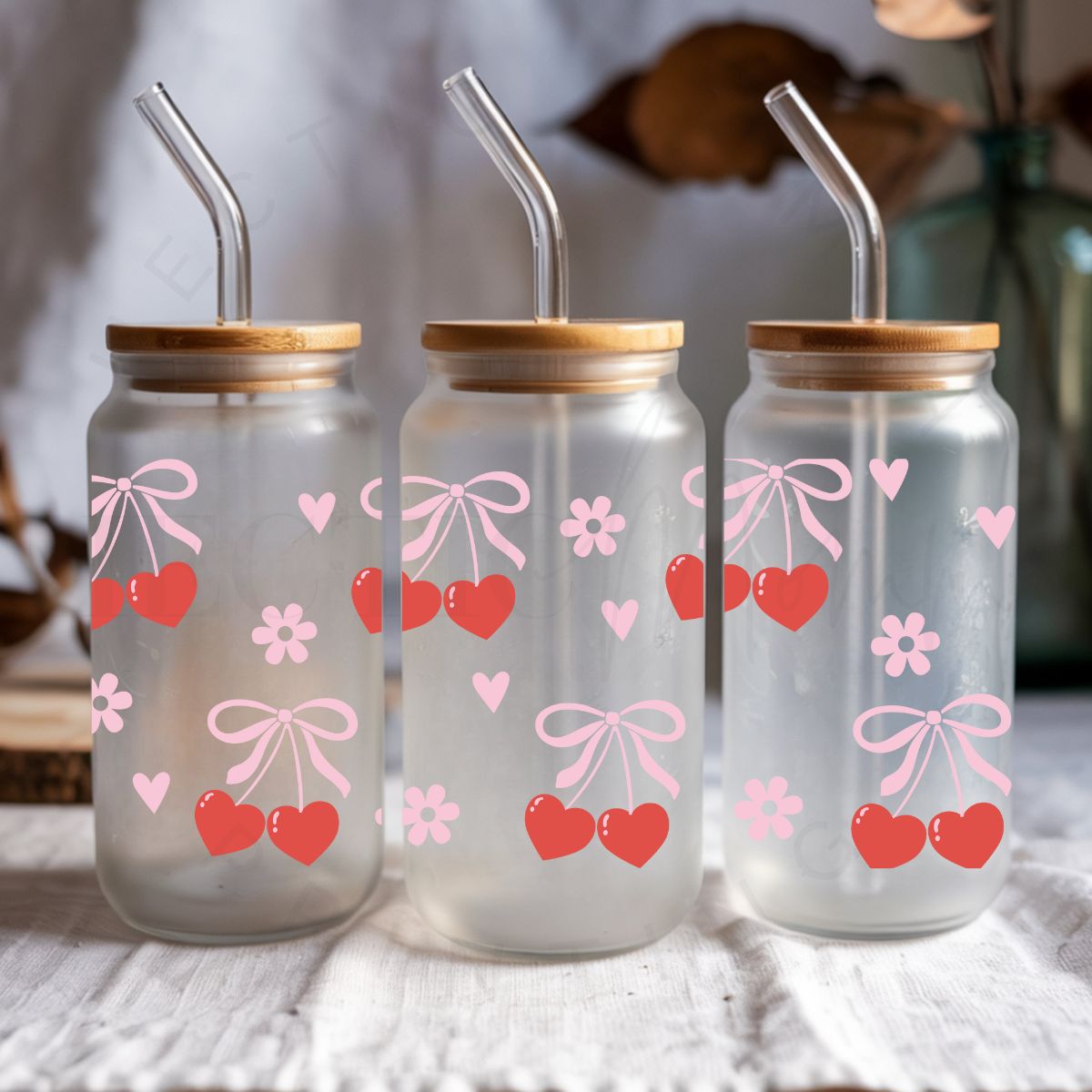 COQUETTE CHERRIES - UV DTF - Hectic Momma Printing