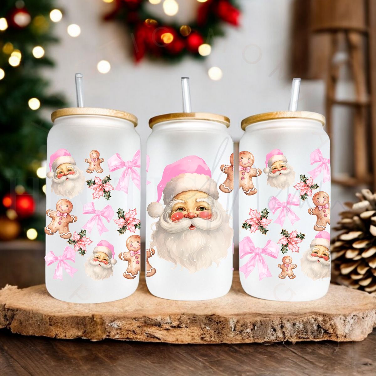 COQUETTE VINTAGE SANTA - PINK - UV DTF