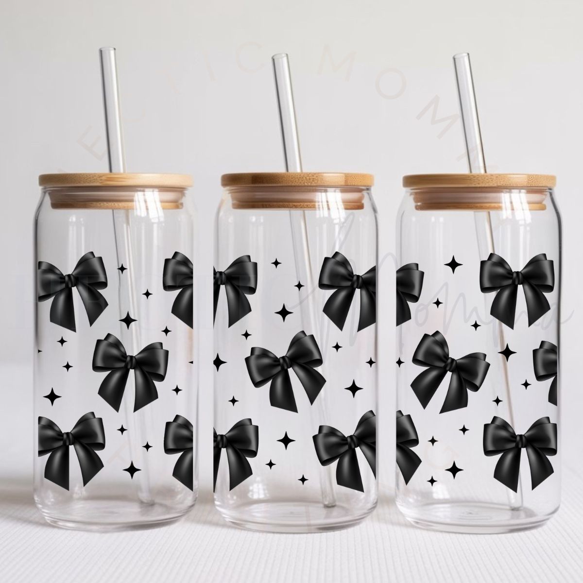 COQUETTE BLACK BOWS - UV DTF