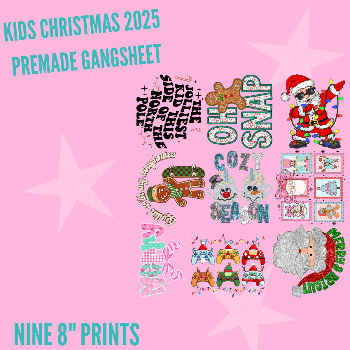 KIDS CHRISTMAS 2025 - 22.5X24 - DTF PREMADE GANG SHEET