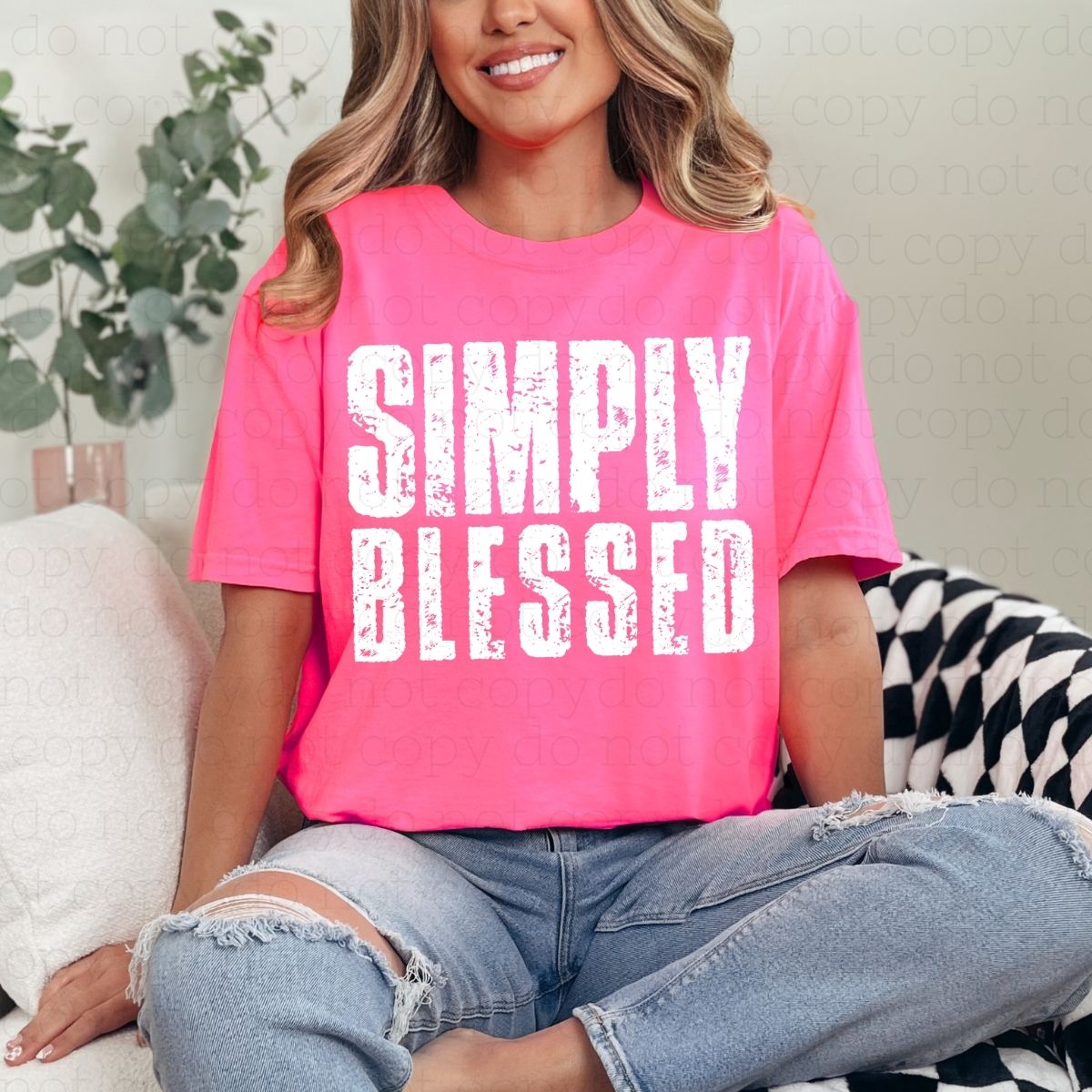 SIMPLY BLESSED *WHITE* - DTF TRANSFER