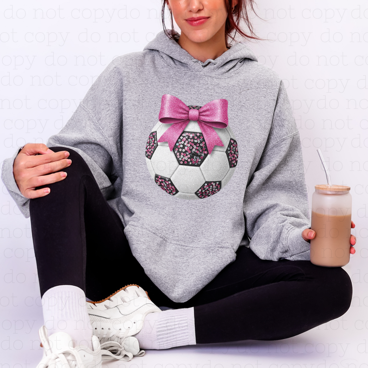 COQUETTE SOCCER BALL - FAUX SEQUIN - DTF TRANSFER