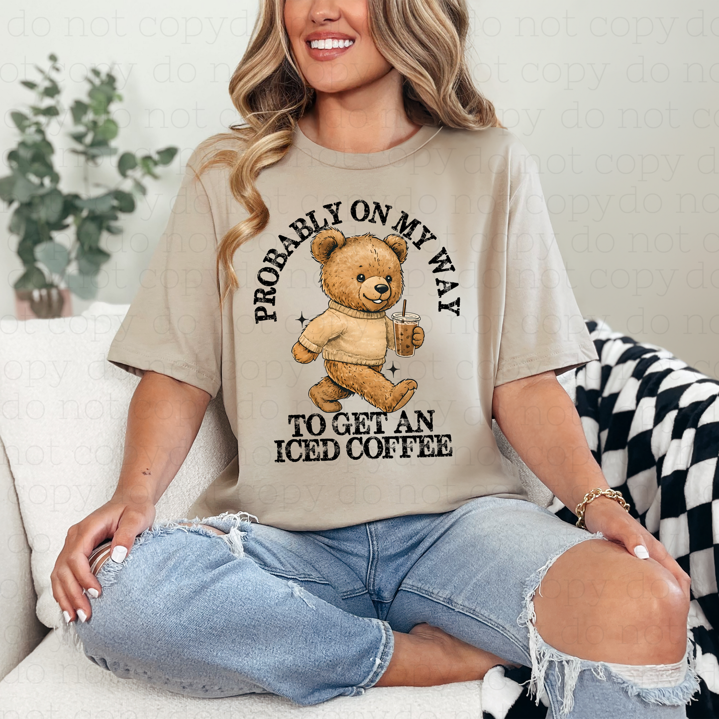 PROBABLY ON MY WAY TO GET AN ICED COFFEE - DTF TRANSFER - Hectic Momma Printing