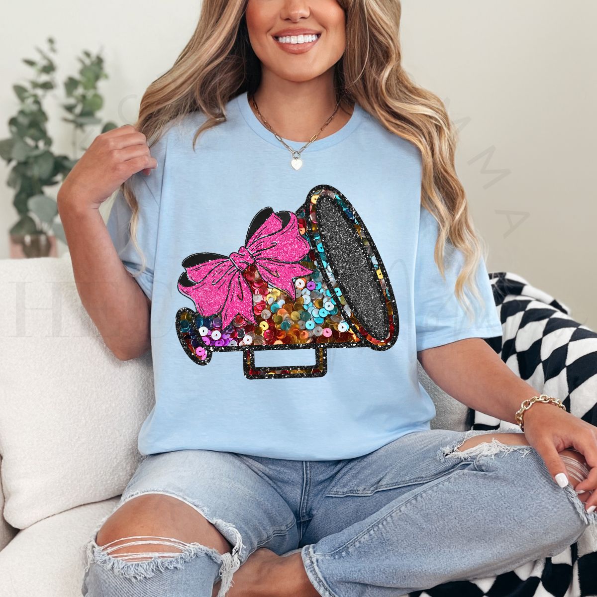 COQUETTE MEGAPHONE *FAUX SEQUIN* - DTF TRANSFER