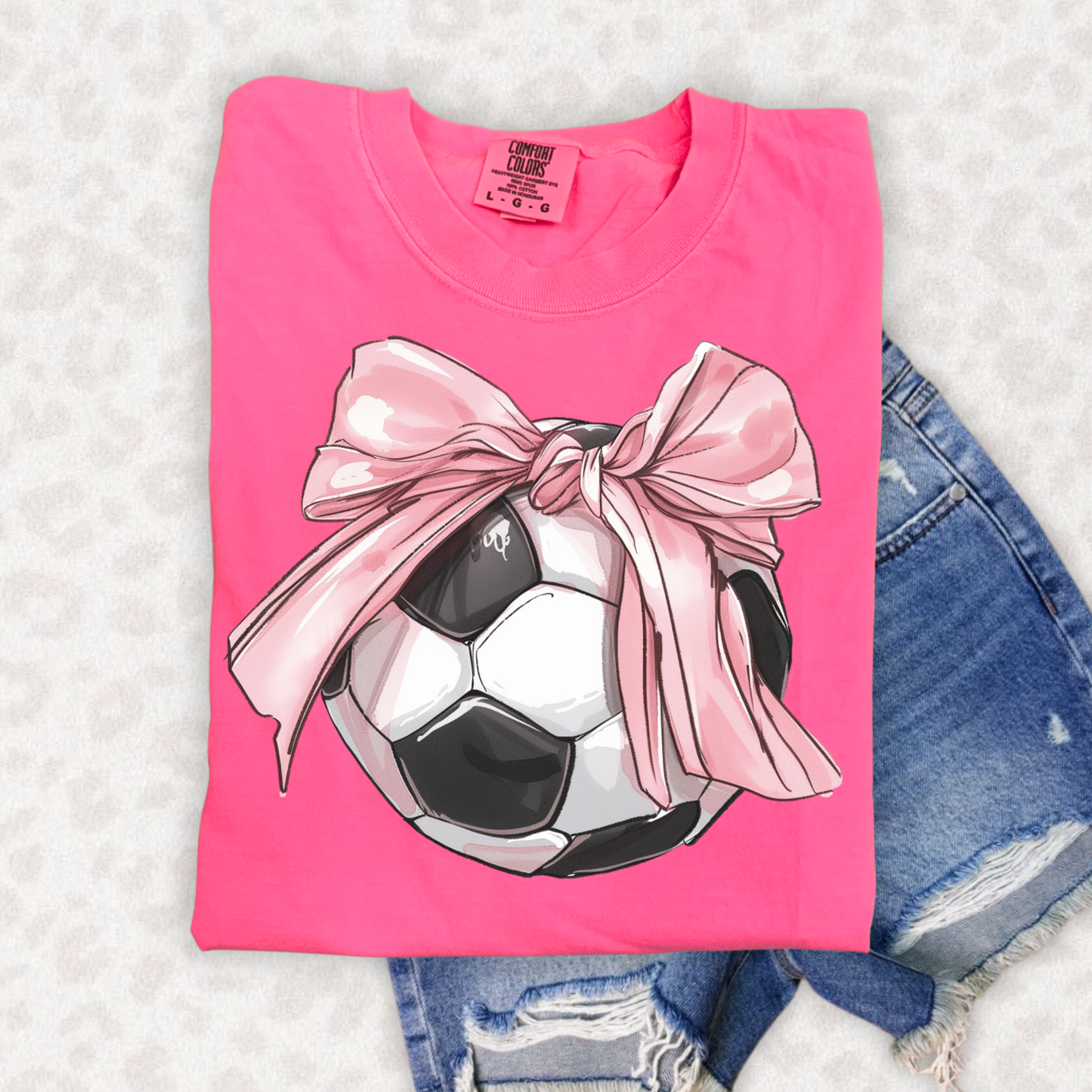 SOCCER BOW COQUETTE - DTF TRANSFER - Hectic Momma Printing