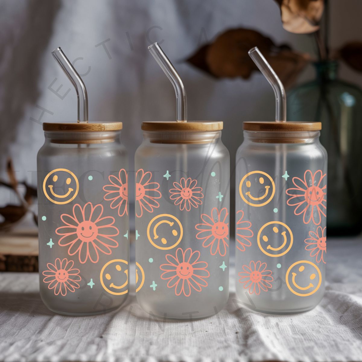 SMILEY FACES & DAISIES - UV DTF