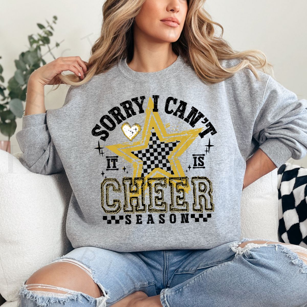 SORRY I CAN'T IT IS CHEER SEASON *GOLD/BLACK* - DTF TRANSFER