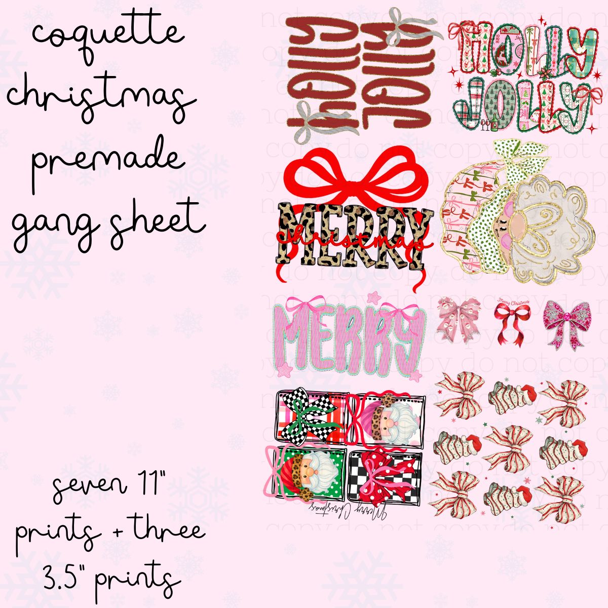 COQUETTE CHRISTMAS *2025* - 22.5X36 - DTF PREMADE GANG SHEET