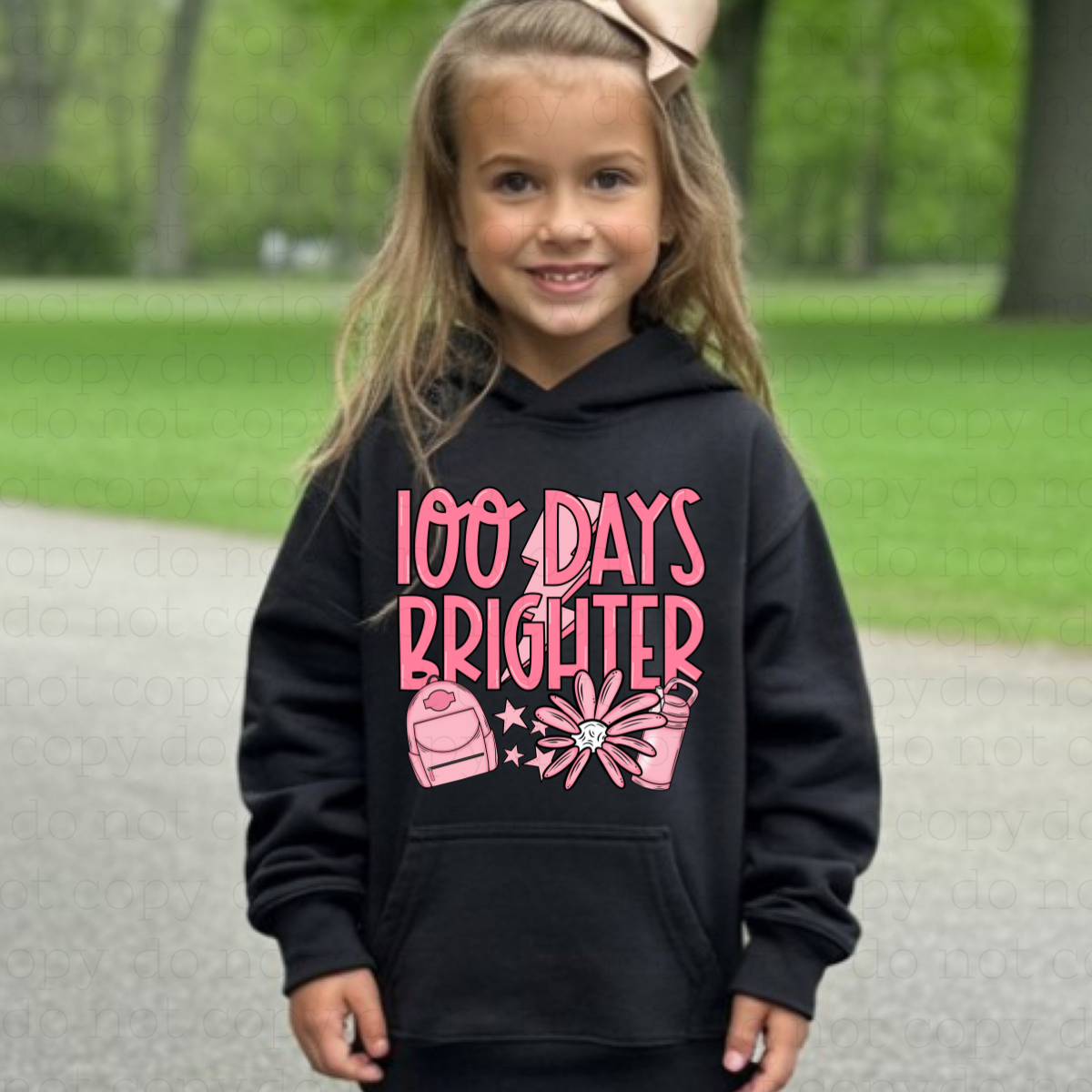 100 DAYS BRIGHTER - PINK - DTF TRANSFER