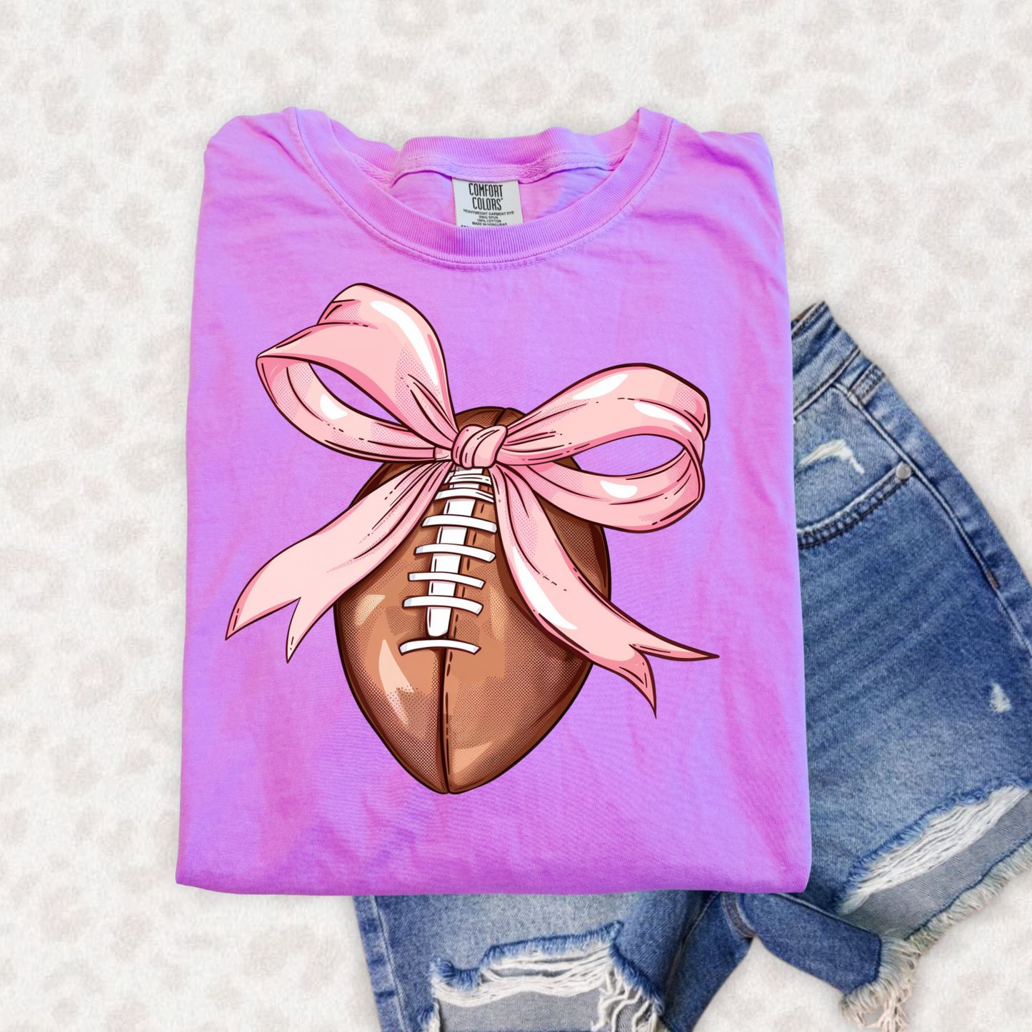 FOOTBALL BOW COQUETTE - DTF TRANSFER - Hectic Momma Printing