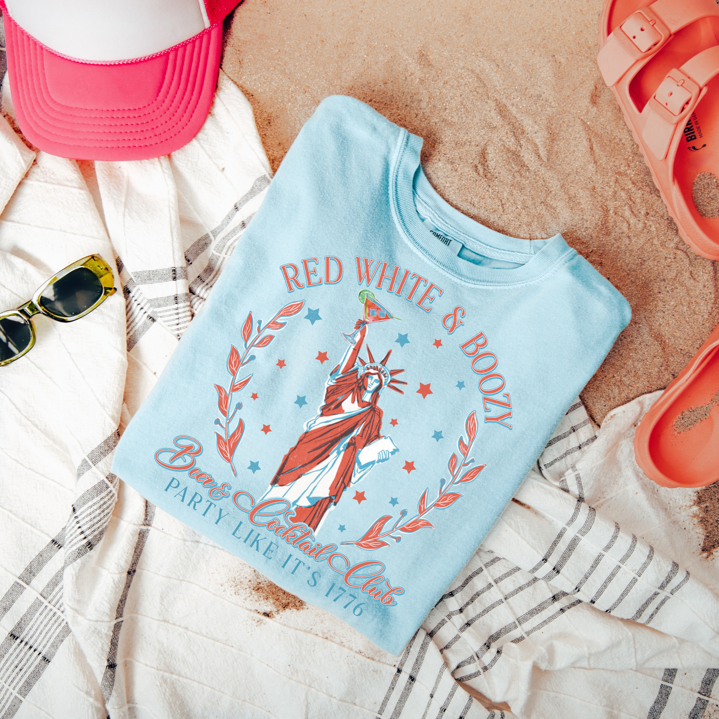 RED WHITE & BOOZY - DTF TRANSFER - Hectic Momma Printing