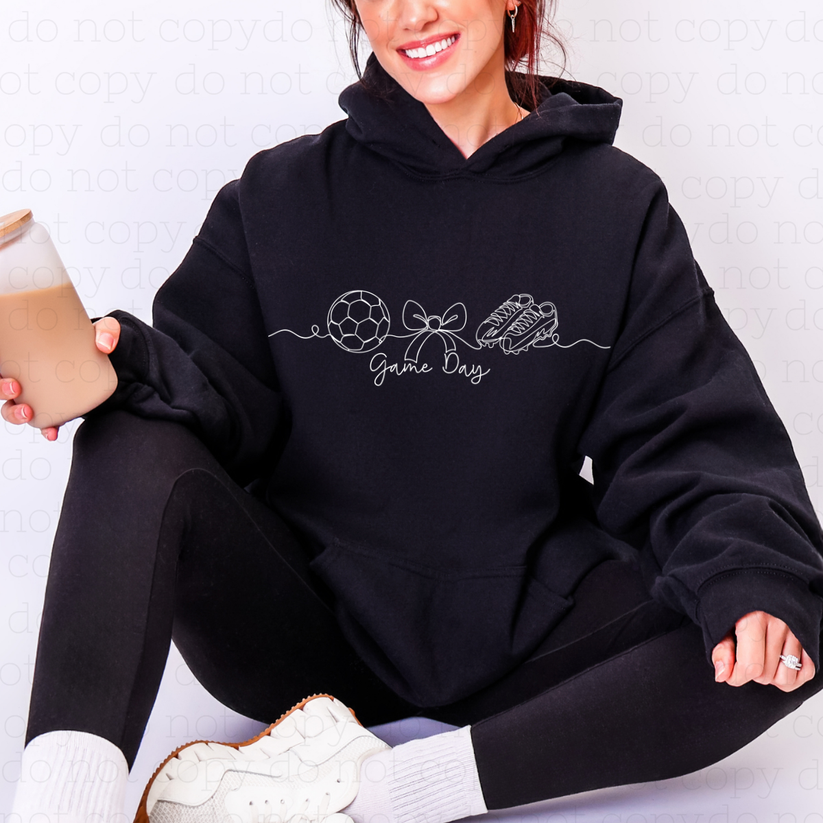 COQUETTE SOCCER GAME DAY - WHITE TEXT - DTF TRANSFER - Hectic Momma Printing