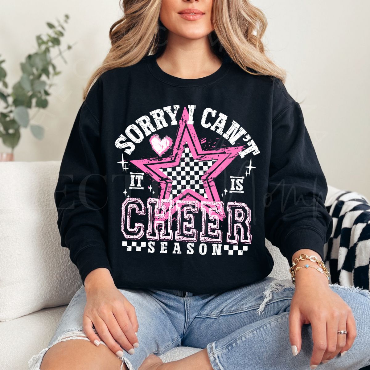 SORRY I CAN'T IT IS CHEER SEASON *PINK/WHITE* - DTF TRANSFER