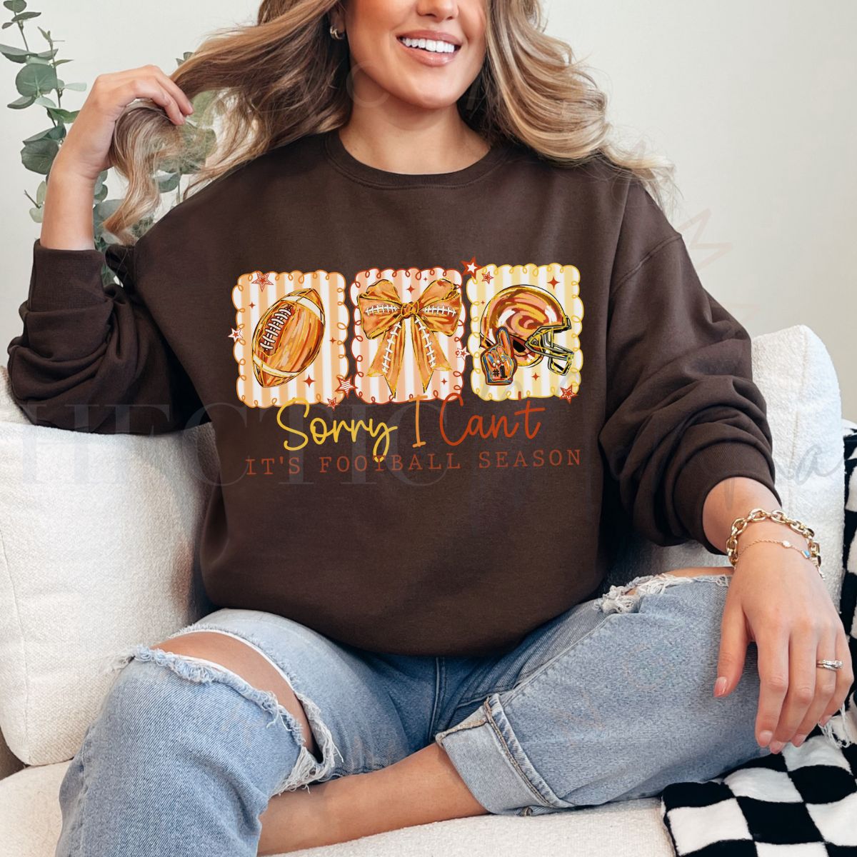 COQUETTE SORRY I CAN'T IT'S FOOTBALL SEASON - DTF TRANSFER - Hectic Momma Printing