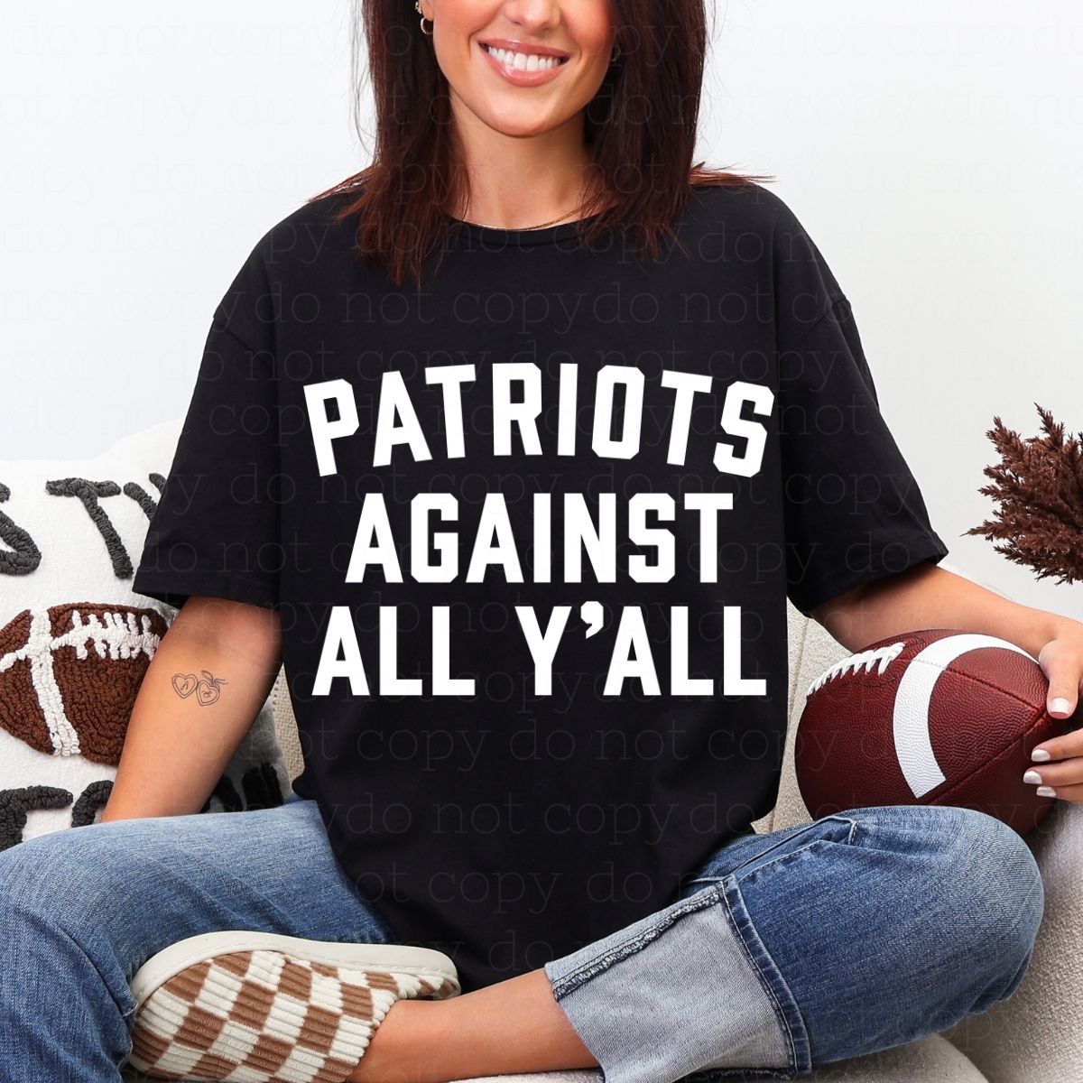 PATRIOTS AGAINST ALL Y'ALL - DTF TRANSFER - Hectic Momma Printing