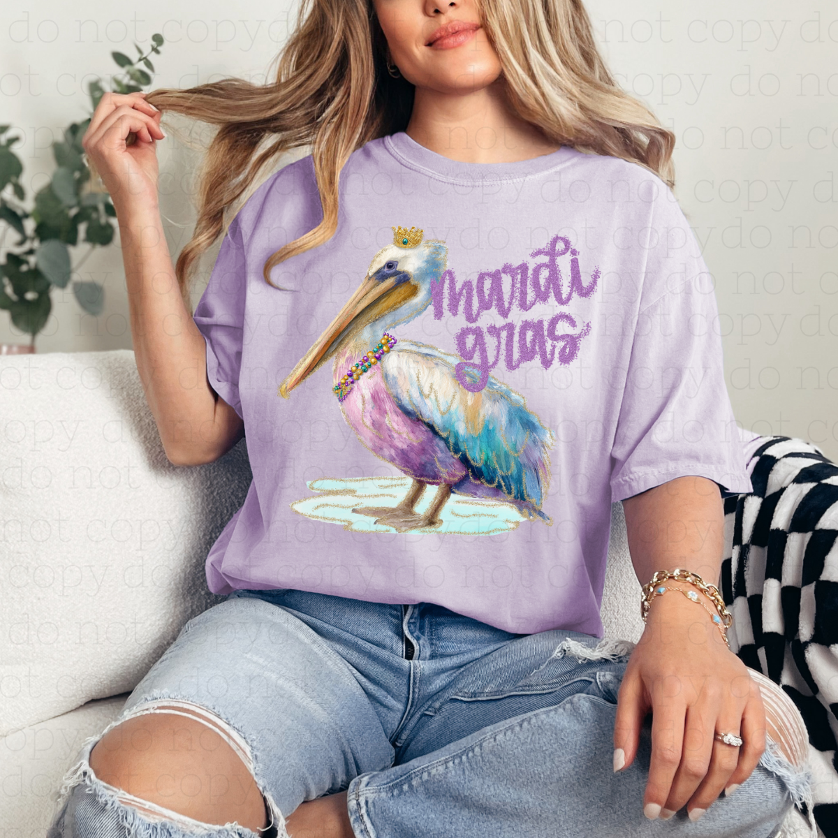 MARDI GRAS PELICAN - DTF TRANSFER