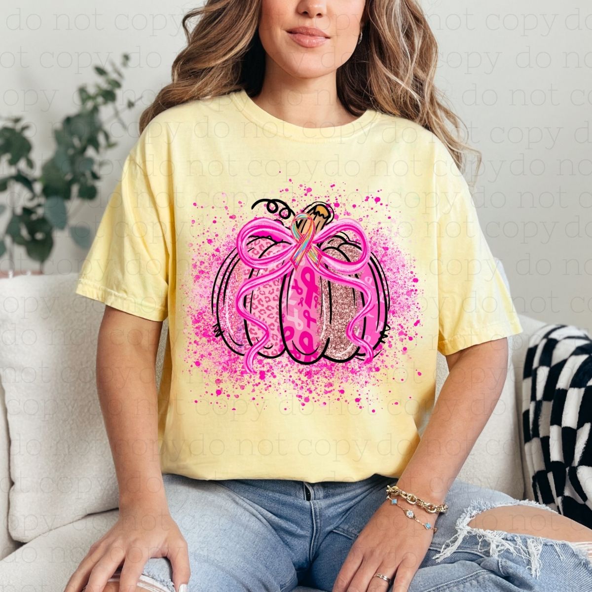 COQUETTE BREAST CANCER AWARENESS PUMPKIN - DTF TRANSFER