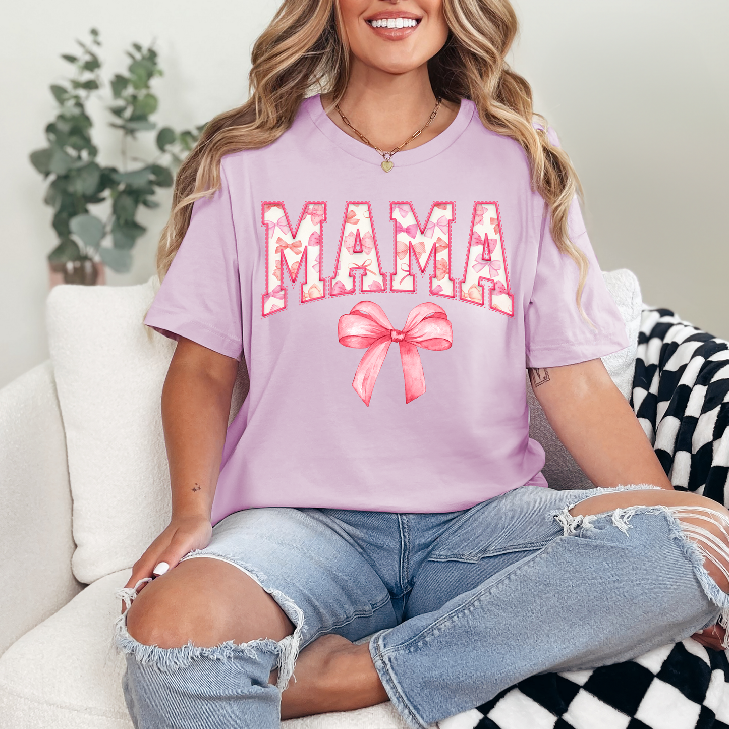 MAMA BOW VARSITY COQUETTE - DTF TRANSFER - Hectic Momma Printing
