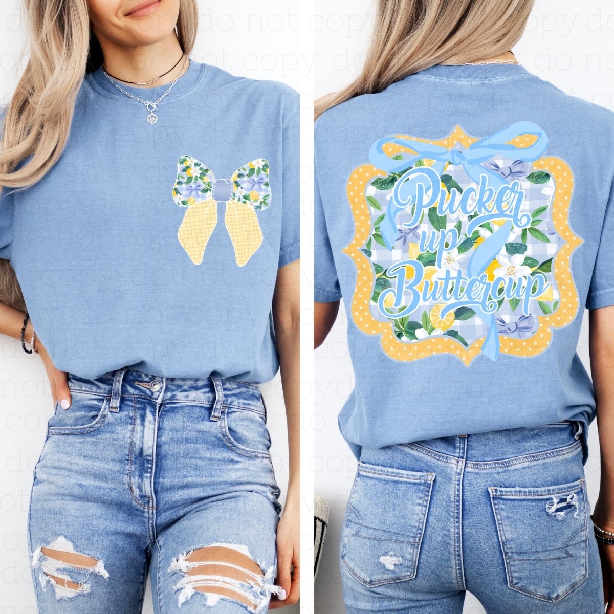 COQUETTE PUCKER UP BUTTERCUP *FRONT+BACK* - DTF TRANSFER