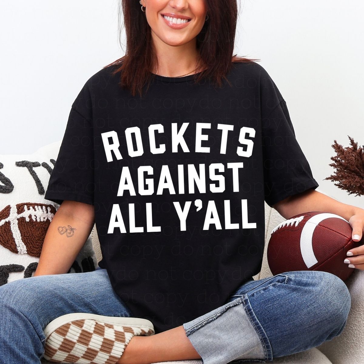 ROCKETS AGAINST ALL Y'ALL - DTF TRANSFER - Hectic Momma Printing