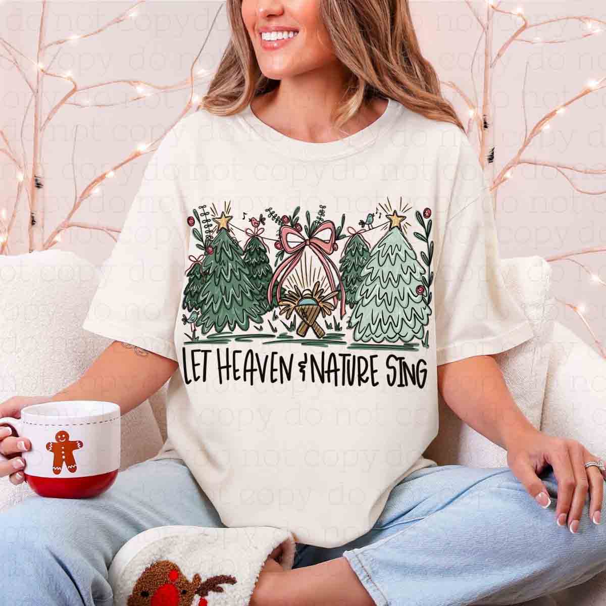 COQUETTE LET HEAVEN & NATURE SING *BLACK TEXT* - DTF TRANSFER