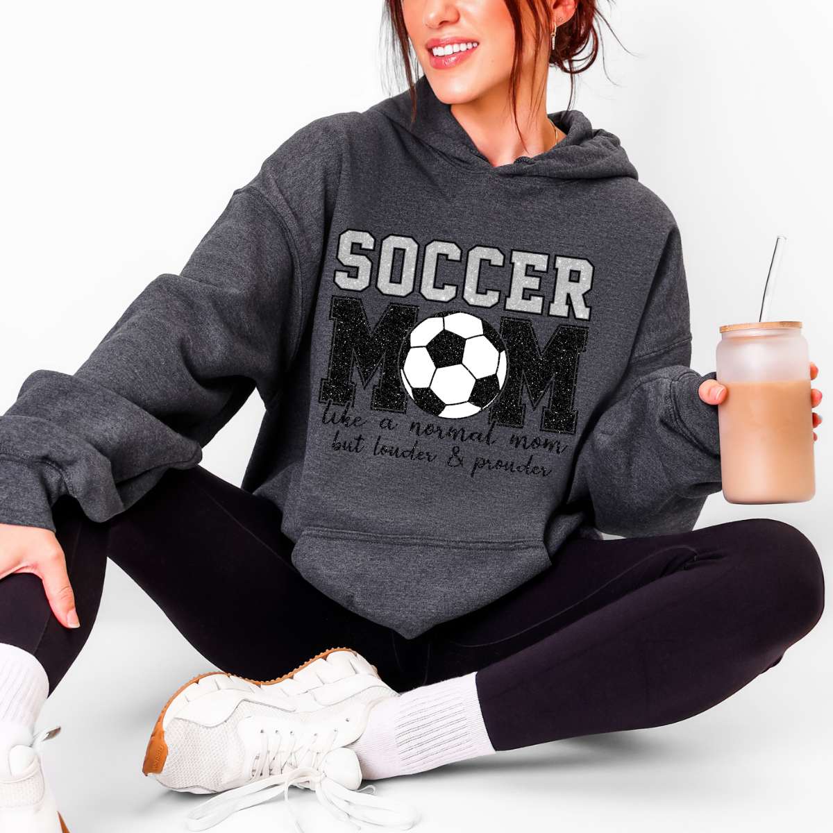 SOCCER MOM - FAUX GLITTER - DTF TRANSFER - Hectic Momma Printing