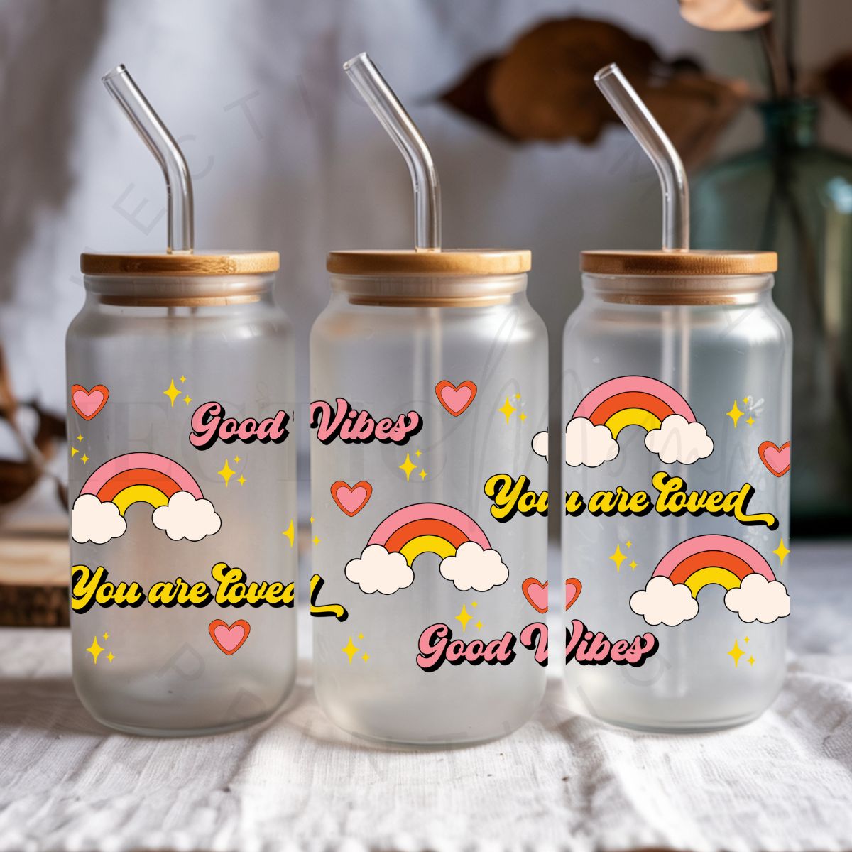 GOOD VIBES YOU ARE LOVED - UV DTF