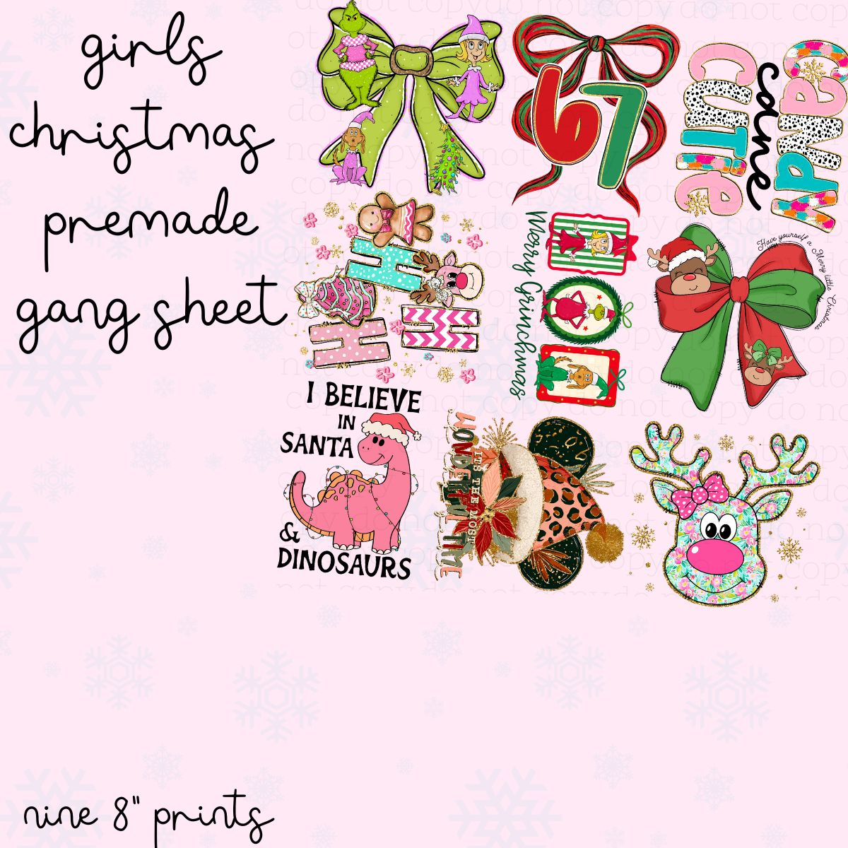 GIRLS CHRISTMAS 2025 - 22.5X24 - DTF PREMADE GANG SHEET