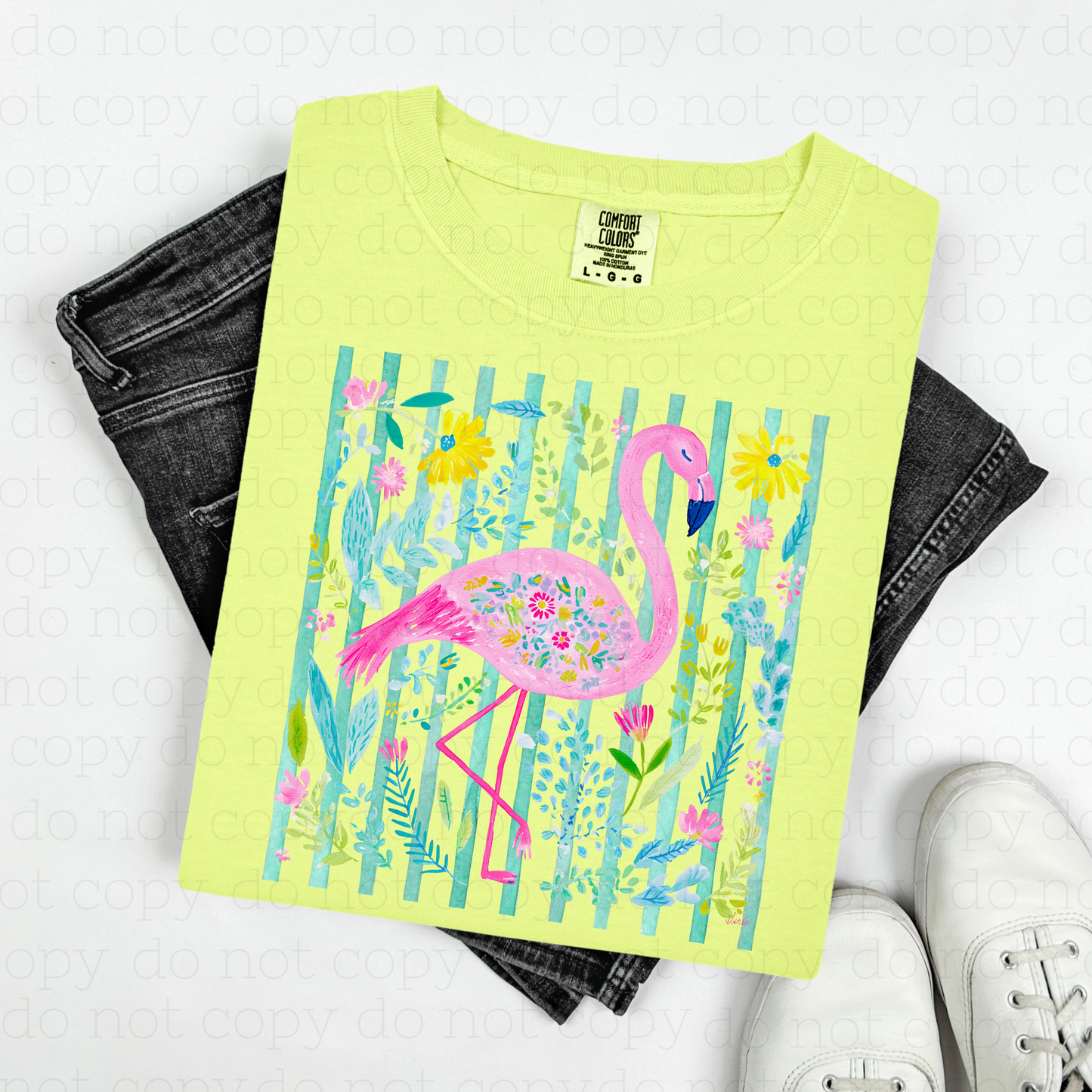 FLORAL FLAMINGO - DTF TRANSFER