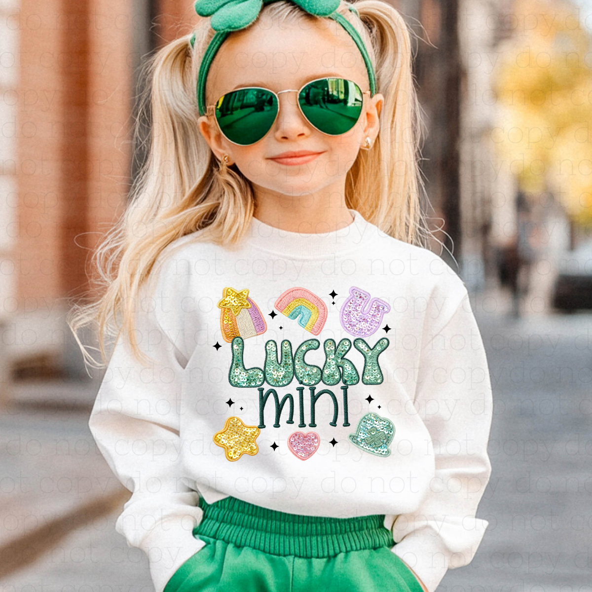 LUCKY MINI - FAUX EMBROIDERY + FAUX SEQUIN - DTF TRANSFER