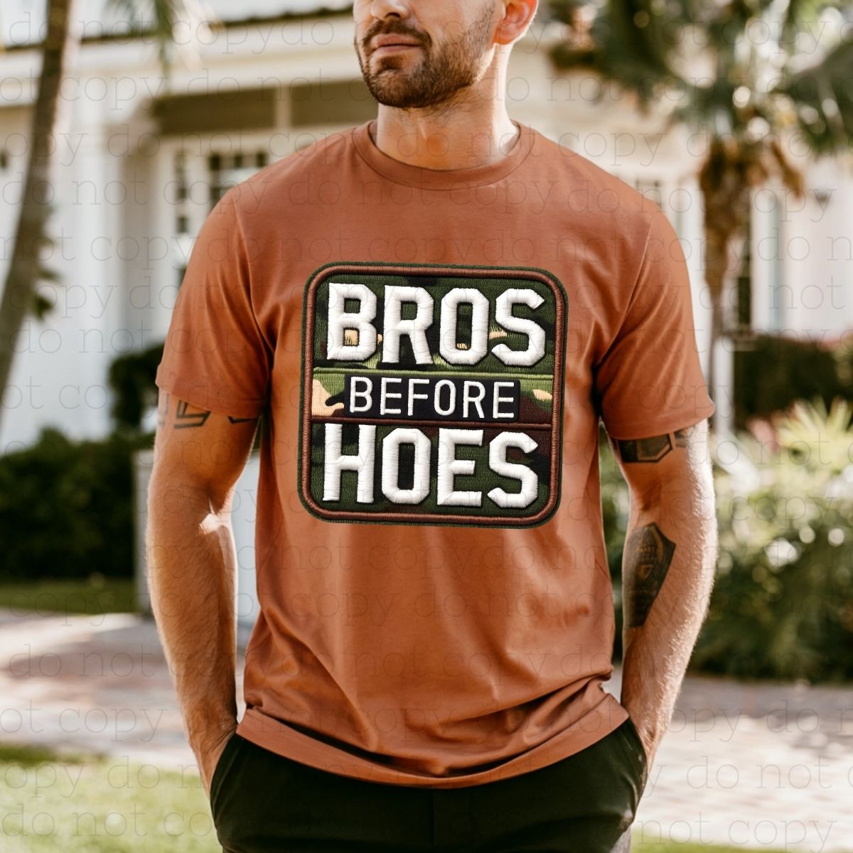 BROS BEFORE HOES *FAUX EMBROIDERY* - DTF TRANSFER