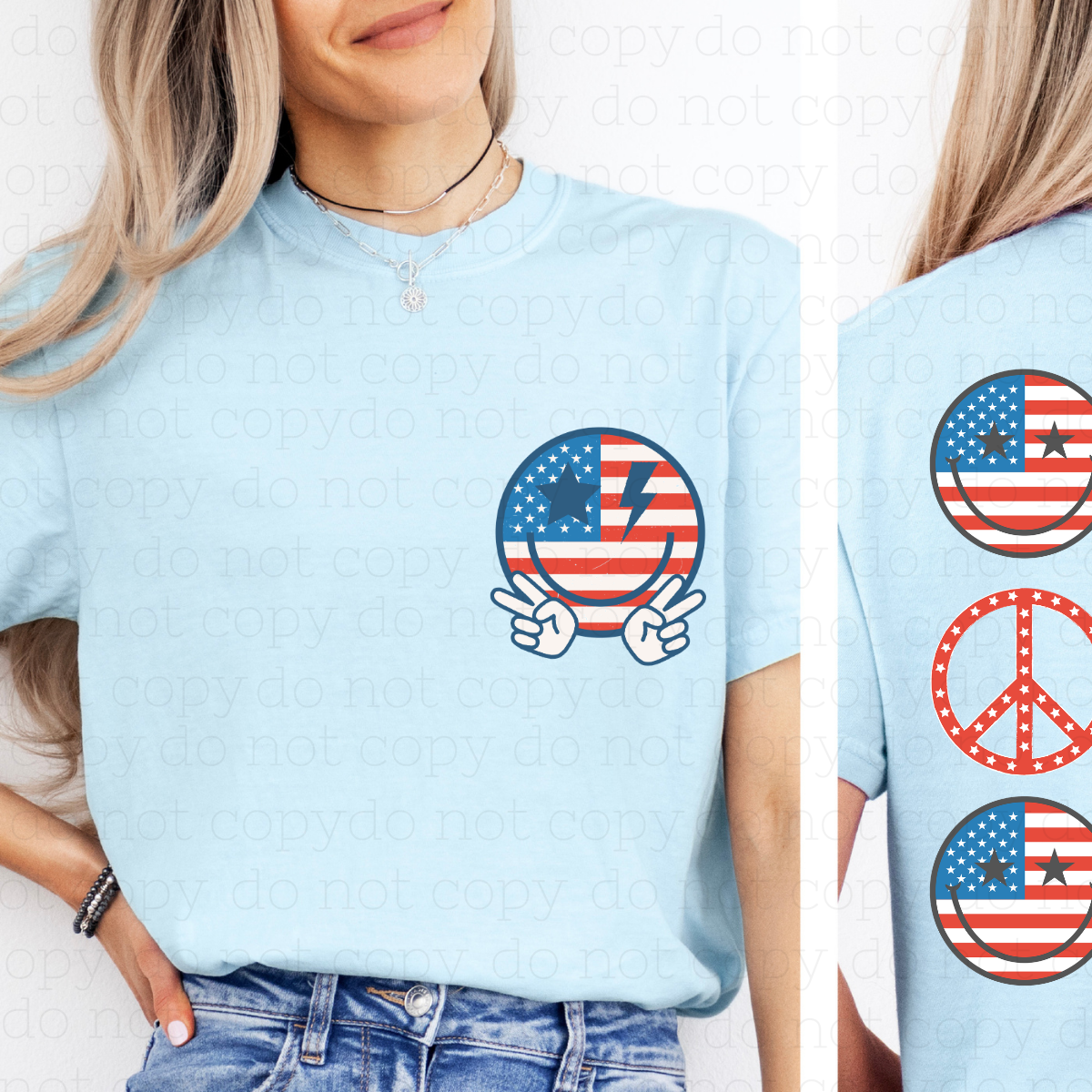 VINTAGE AMERICA PEACE - FRONT+BACK - DTF TRANSFER - Hectic Momma Printing